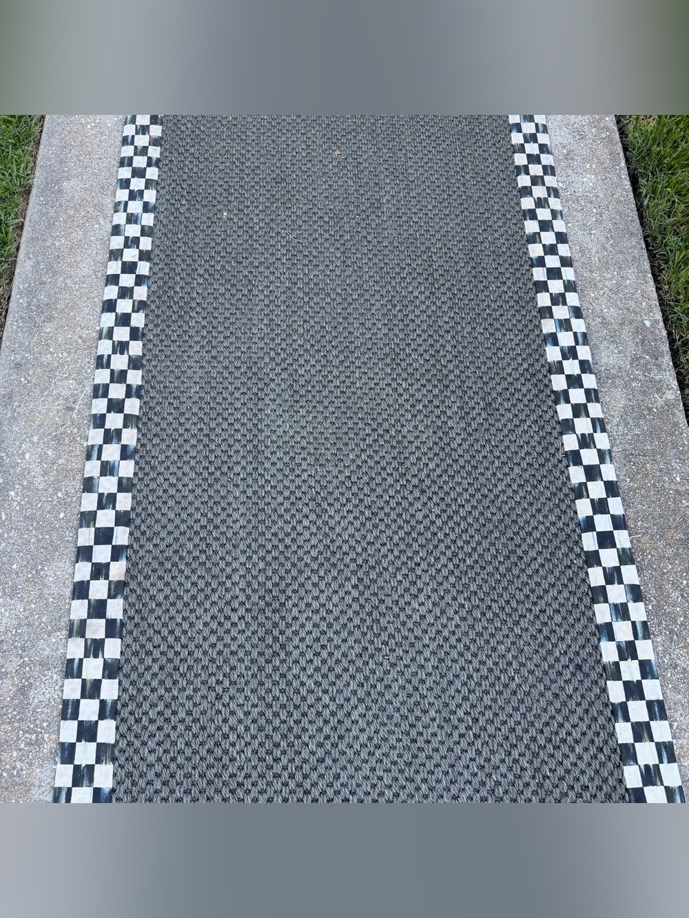 Courtly Check Sisal Runner Rug by MacKenzie-Childs - Picture 4 of 9